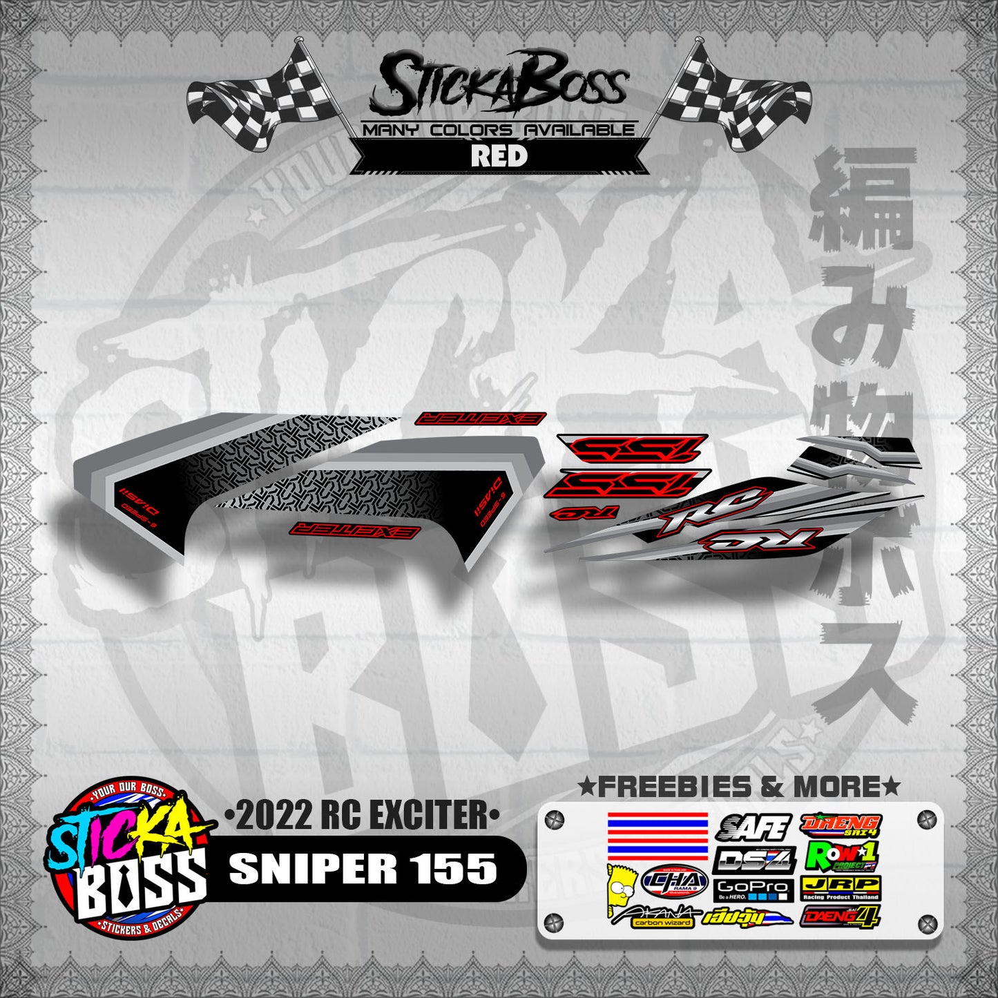 SNIPER 155 DECALS ( 2022 RC EXCITER )【WITH FREEBIES】
