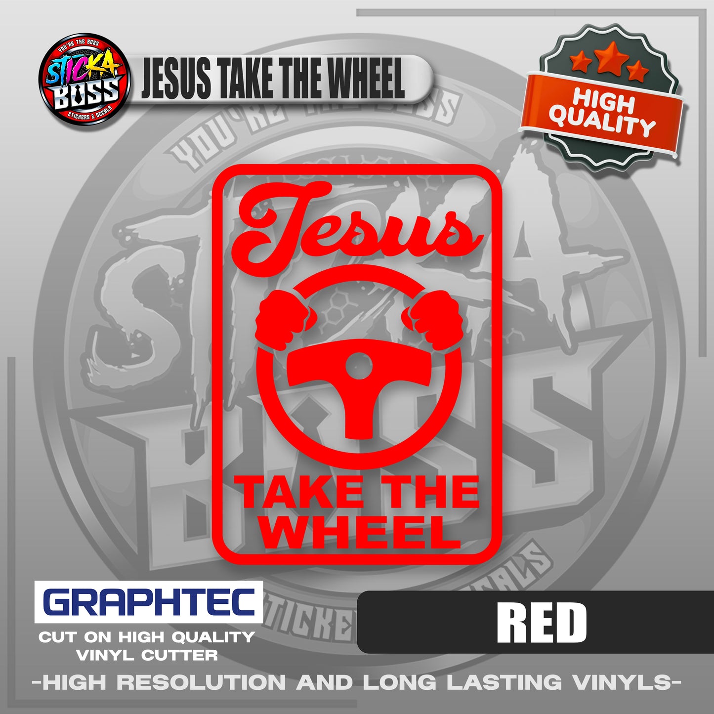 JESUS TAKE THE WHEEL | VINYL WATERPROOF CUT-OUT STICKER DECALS【Stickaboss】