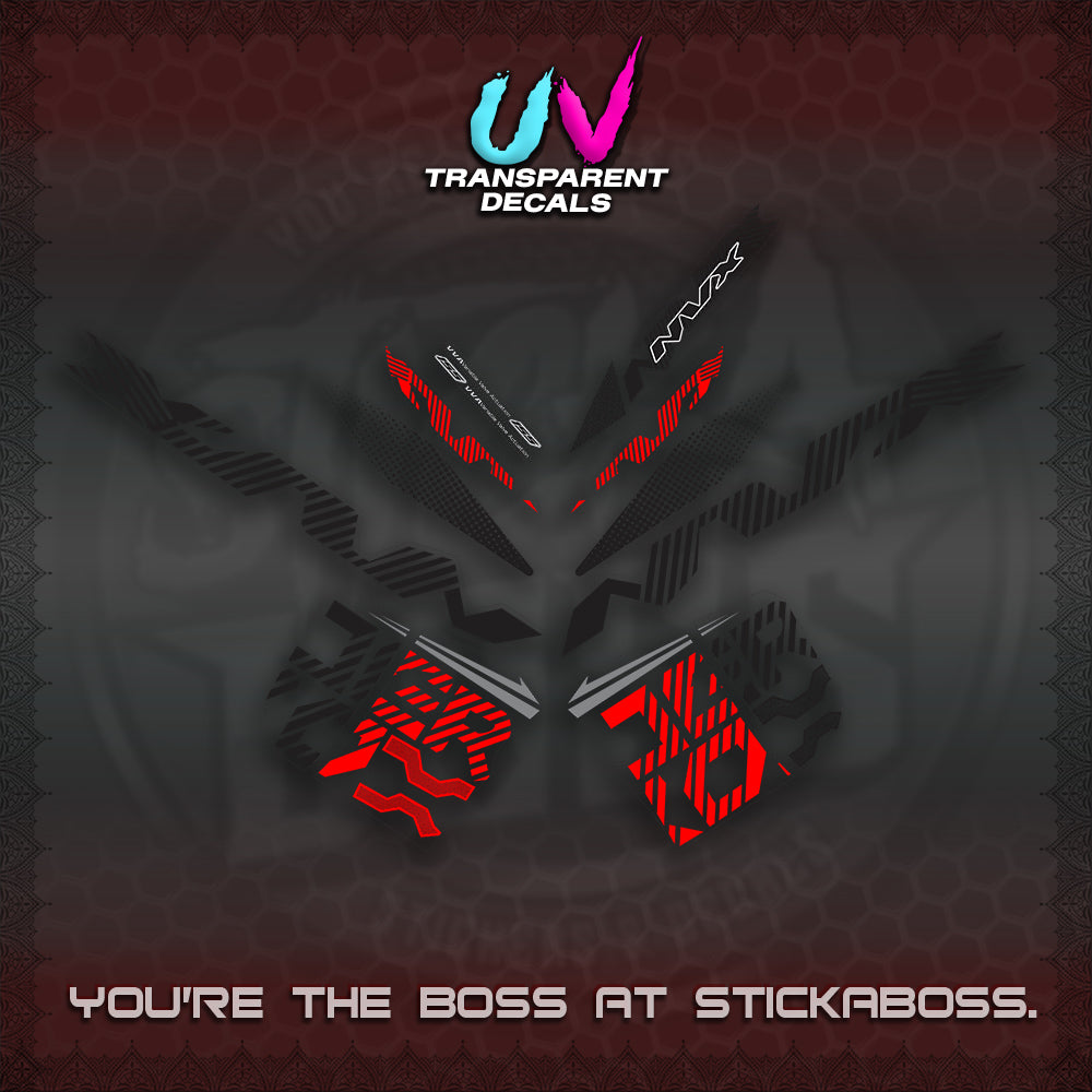 AEROX V2 NVX UV TRANSPARENT DECALS (2024 NEW 001 DESIGN) STICKER DECALS By STICKABOSS