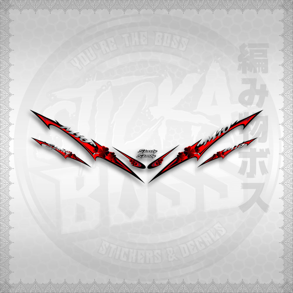 STICKER DECALS for MIO SPORT / MIO 1 (MSPSHEDCL) By STICKABOSS (SOFIE LAMINATED WATERPROOF)