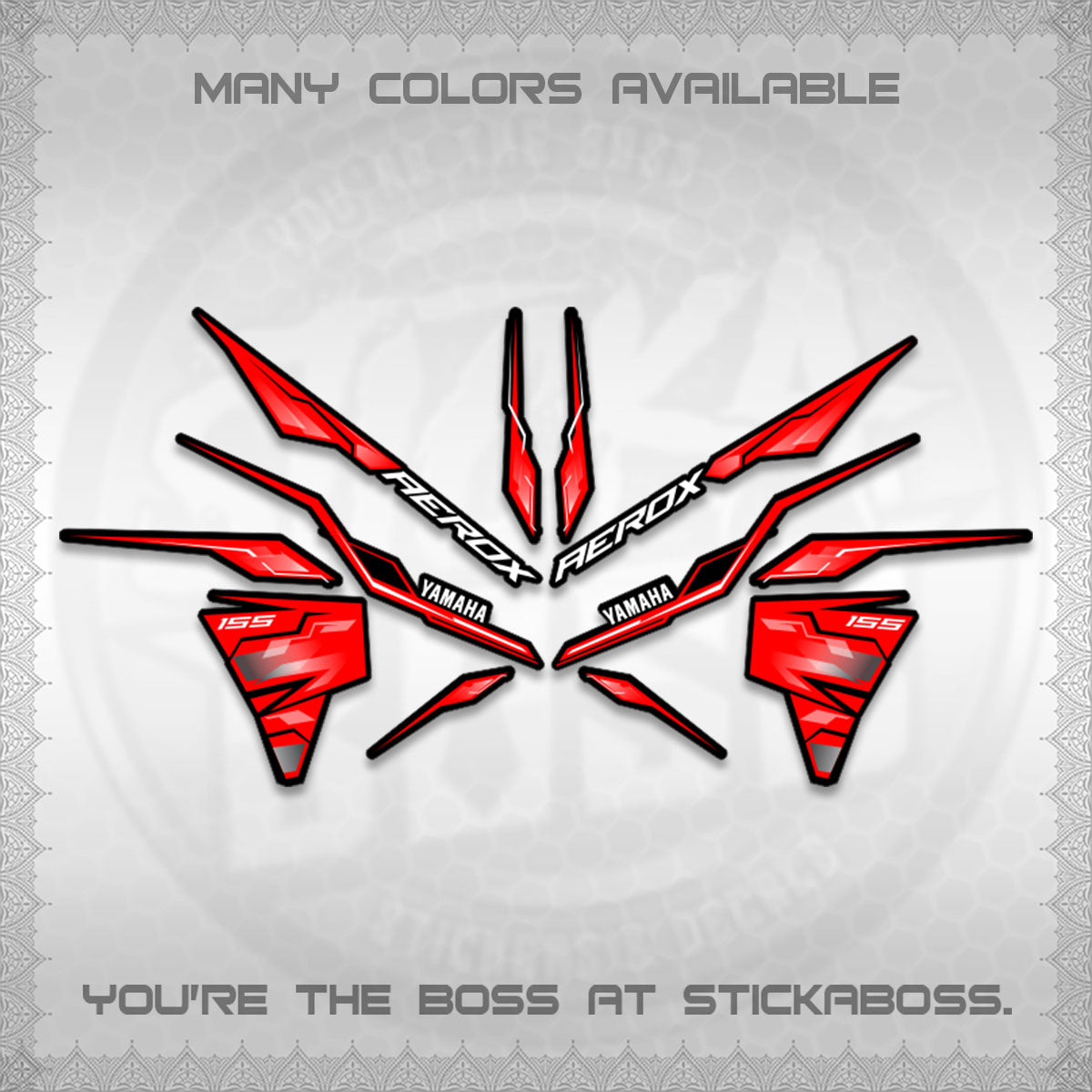 AEROX V3 INDO DECALS (ALPHA TURBO 0001)STICKER DECALS By STICKABOSS