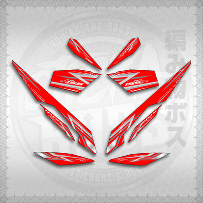 STICKER DECALS for AEROX V3 ALPHA TURBO INDO-MALAYSIAN (AV313SHSTED) By STICKABOSS (SOFIE LAMINATED WATERPROOF)