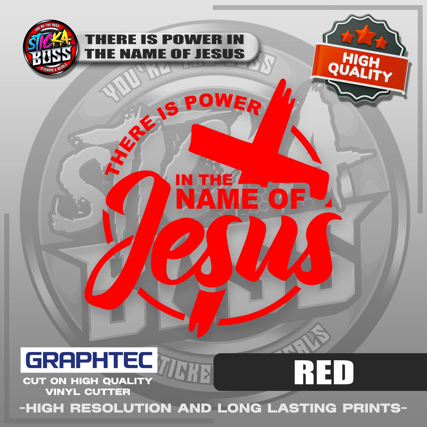 THERE IS POWER IN THE NAME OF JESUS | VINYL WATERPROOF CUT-OUT STICKER DECALS【Stickaboss】