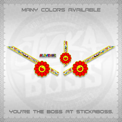 GIORNO 125 DECALS (MURAKAMI FLOWER DESIGN) STICKER DECALS BY STICKABOSS