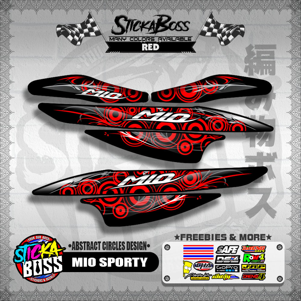 MIO SPORTY DECALS ( ABSTRACT CIRCLES DESIGN )【WITH FREEBIES】