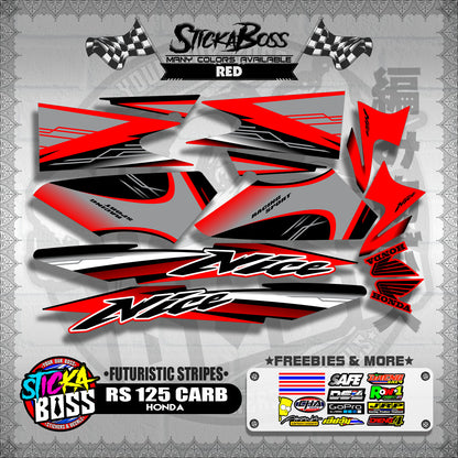 RS 125 THAI DECALS ( FUTURISTIC STRIPES )【WITH FREEBIES】