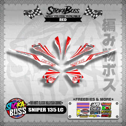 SNIPER 135 LC DECALS ( FOR WHITE CLASSIC MALAYSIAN GRUNGE )【WITH FREEBIES】
