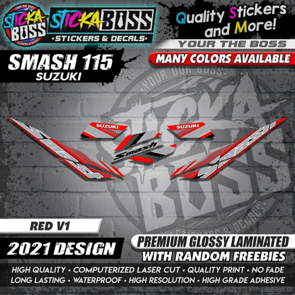Suzuki Smash 115 Stock Decals ( 2021 DESIGN )【WITH FREEBIES】