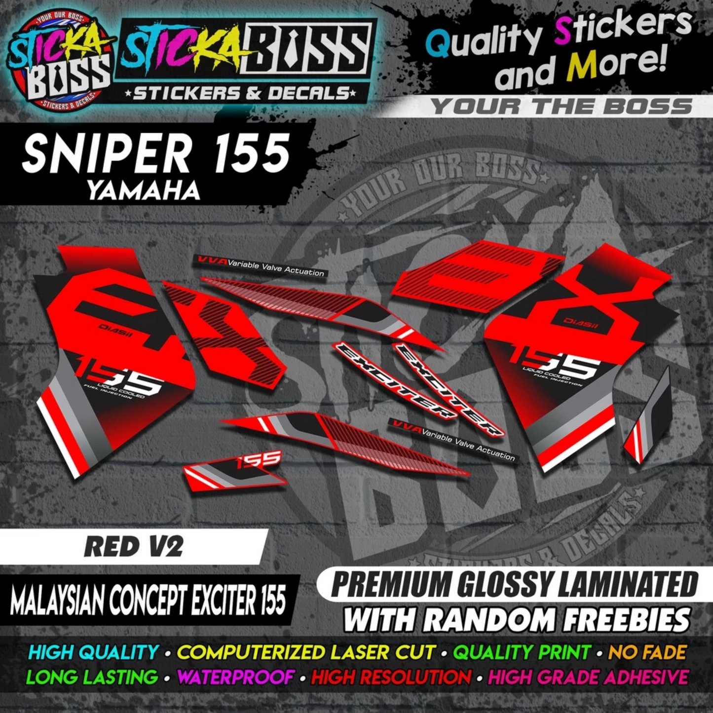 SNIPER 155 New Stock Decals [ MALAYSIAN CONCEPT EXCITER 155 ]