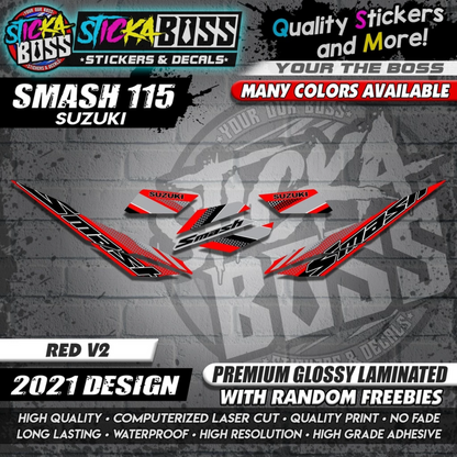 Suzuki Smash 115 Stock Decals ( 2021 DESIGN )【WITH FREEBIES】