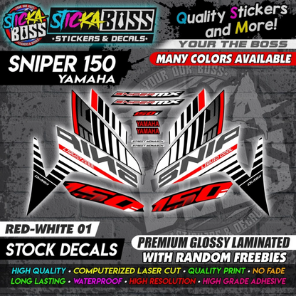 YAMAHA SNIPER 150 Stock Decals [ASSORTED COLORS] Sticker【PREMIUM GLOSSY LAMINATED】