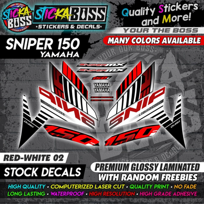 YAMAHA SNIPER 150 Stock Decals [ASSORTED COLORS] Sticker【PREMIUM GLOSSY LAMINATED】