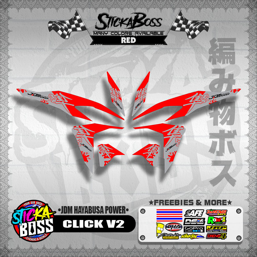 CLICK V2 DECALS ( JDM HAYABUSA POWER )【WITH FREEBIES】