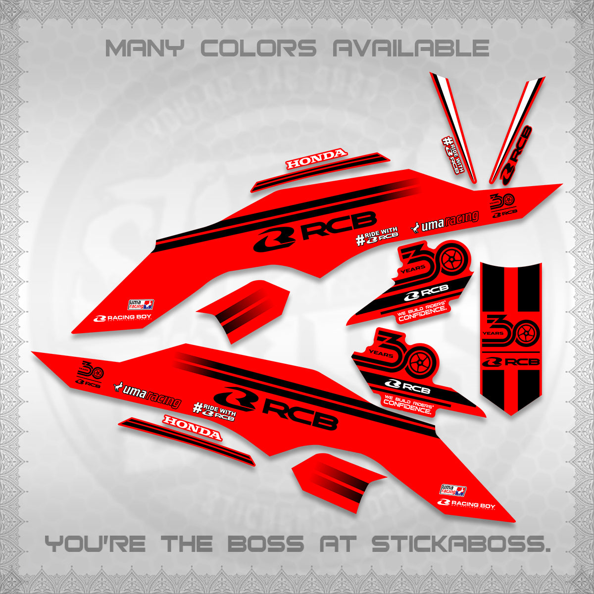 CLICK 125 V3 DECALS (2026 30TH ANNIVERSARY RACING DESIGN) STICKER DECALS By STICKABOSS