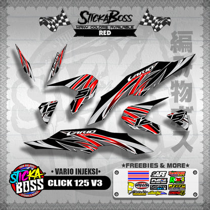 CLICK 125 V3 DECALS ( VARIO INJEKSI )【WITH FREEBIES】