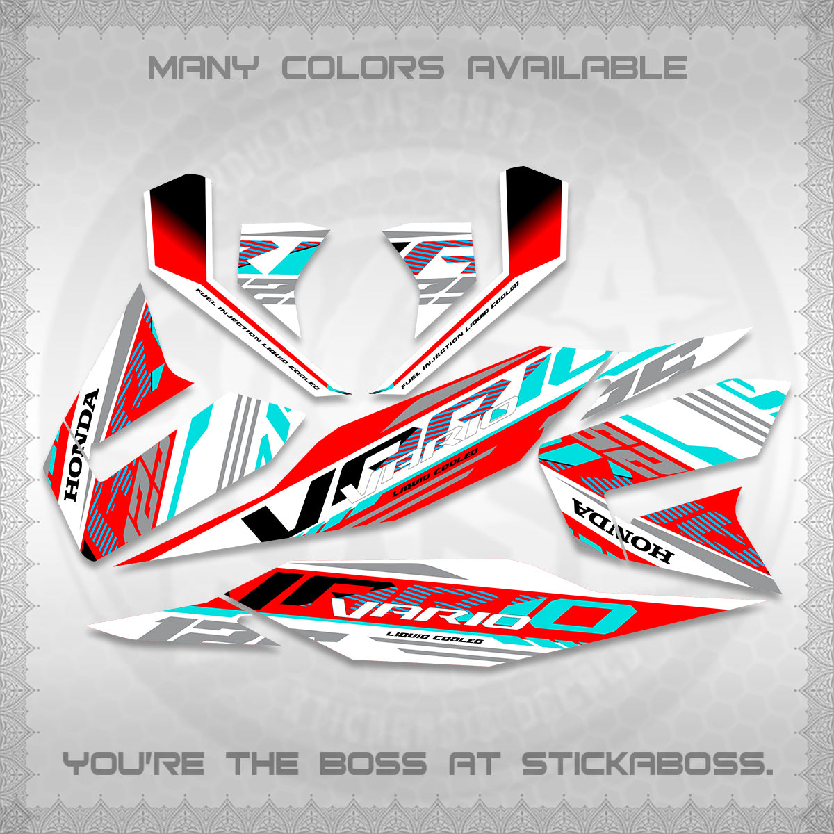 CLICK 125 V4 MALAY VARIO FOR WHITE DECALS (2026 VV12 DESIGN) STICKER KITS BY STICKABOSS