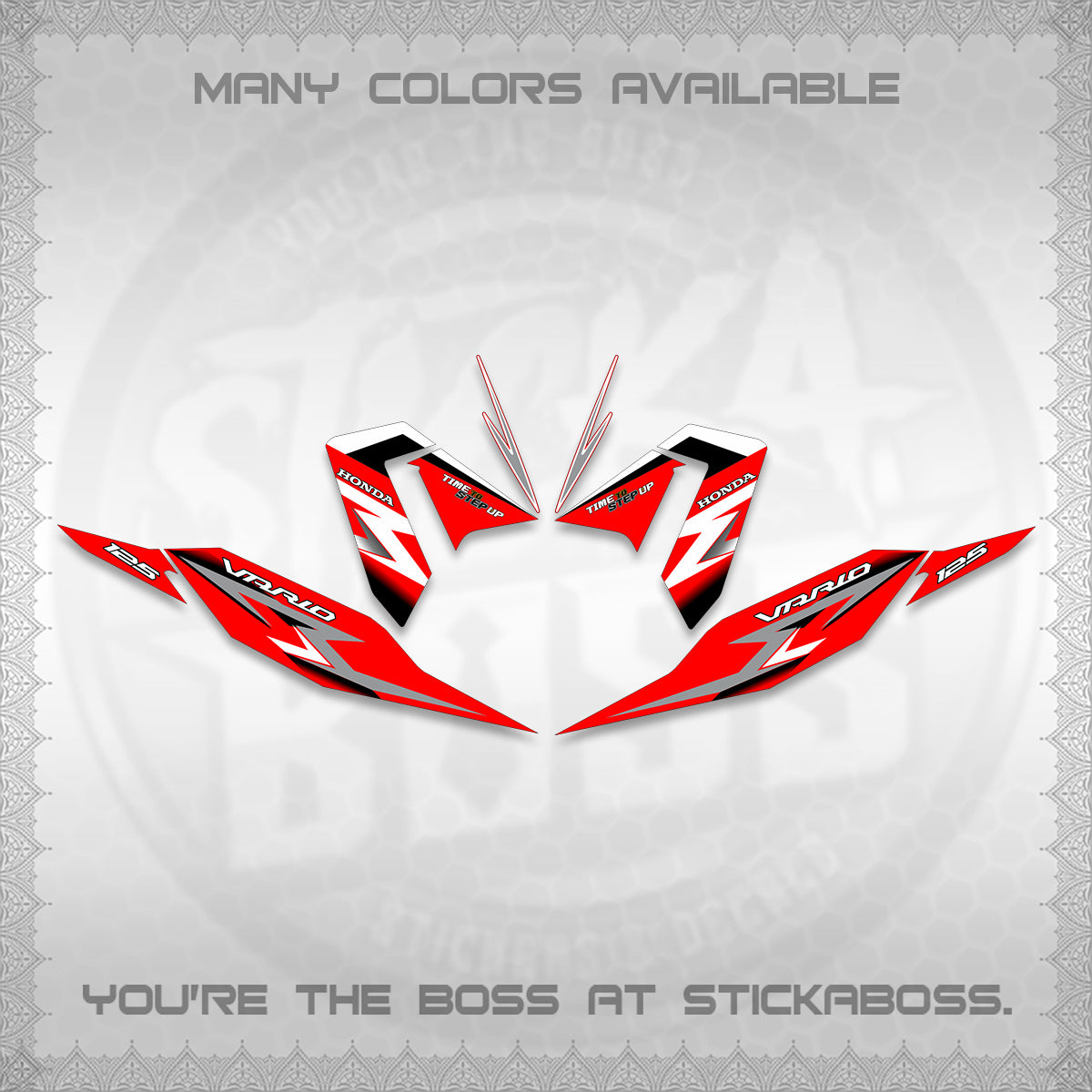 CLICK 125 V4 VARIO DECALS (2026 VR0006 DESIGN) STICKER KITS BY STICKABOSS