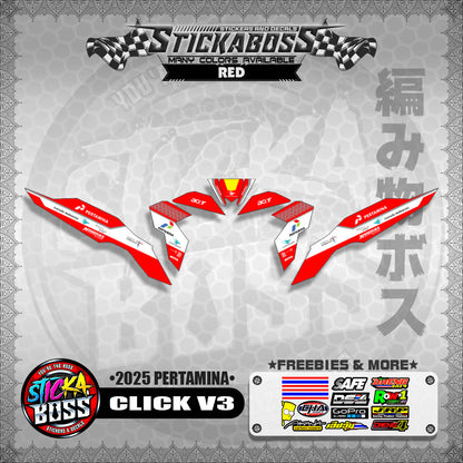 CLICK V3 STICKER DECALS ( 2025 PERTAMINA )【WITH FREEBIES】