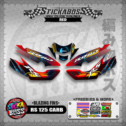 RS 125 CARB STICKER DECALS ( BLAZING FINS )【WITH FREEBIES】