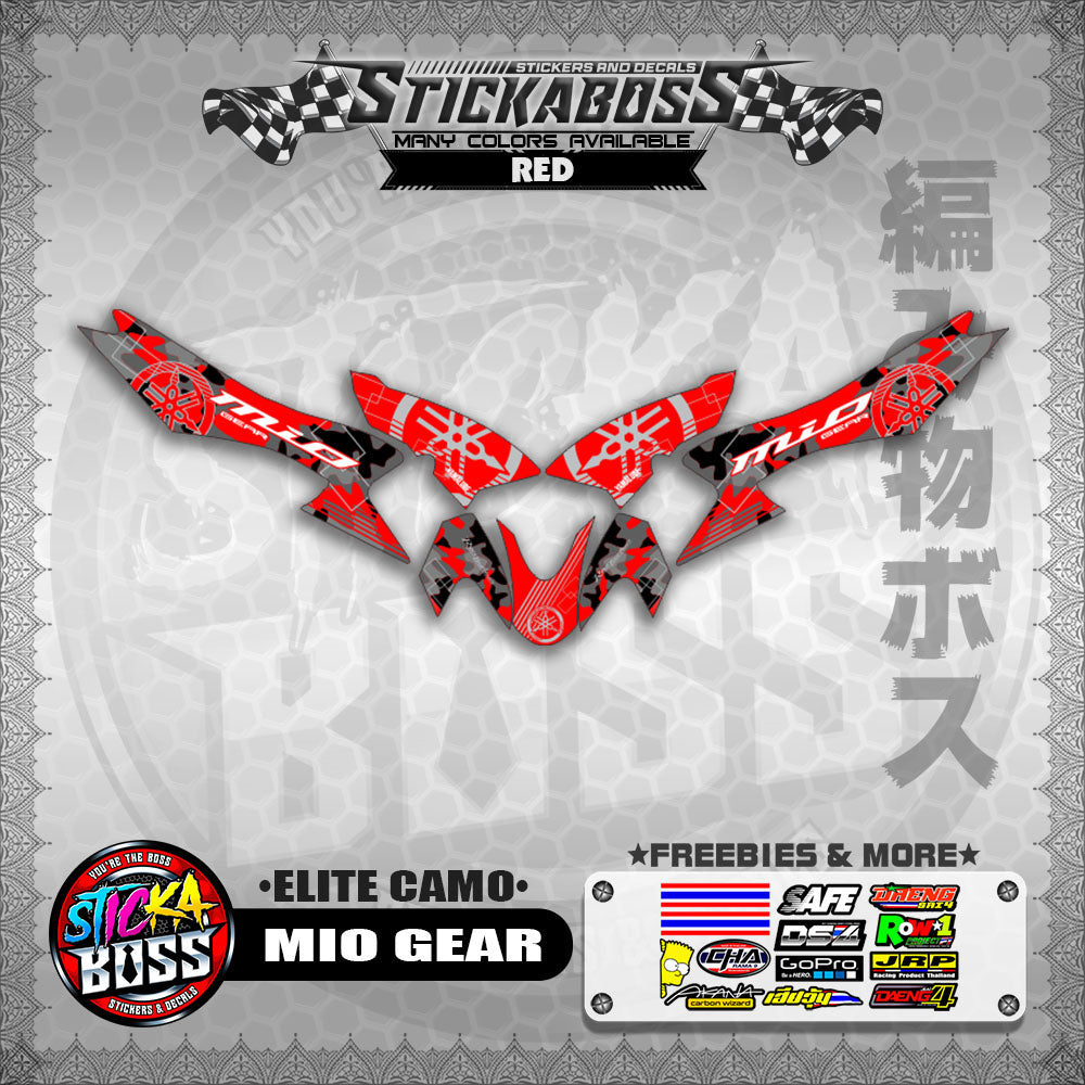 MIO GEAR STICKER DECALS ( ELITE CAMO )【WITH FREEBIES】