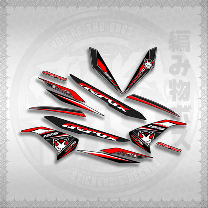 STICKER DECALS for AEROX 155 V1 (AV1DYPR) By STICKABOSS (SOFIE LAMINATED WATERPROOF)