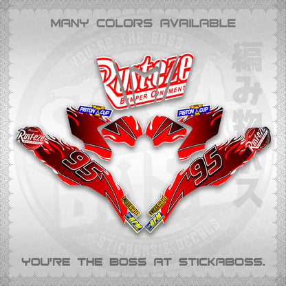 CLICK 125 V3 ( FOR WHITE LIGHTING MCQUEEN DESIGN ) STICKER DECALS By STICKABOSS