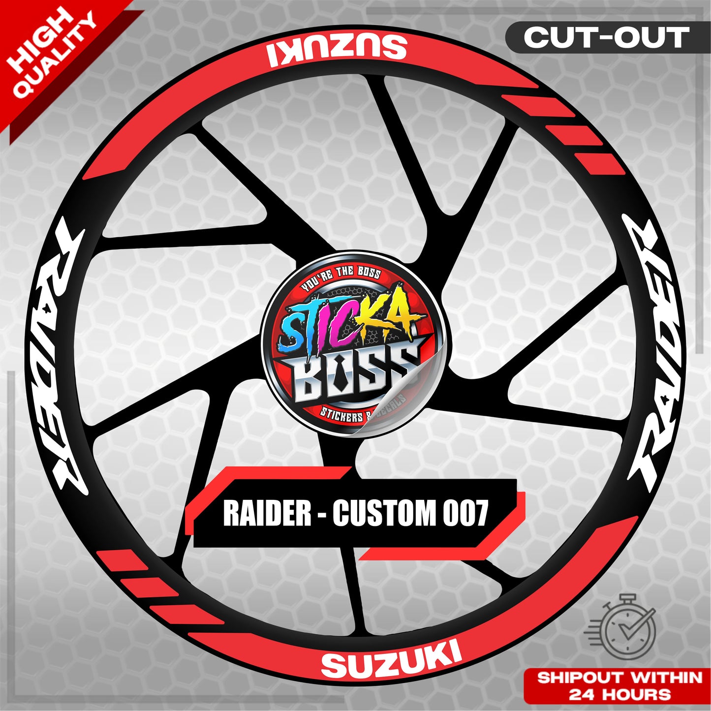 RAIDER R150 MAGS STICKER SET ( 2 MAGS ) - CUSTOM 007 | VINYL WATERPROOF CUT-OUT DECALS