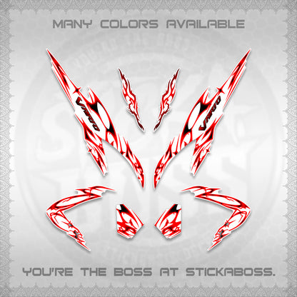 CLICK 125 V2 VARIO FOR WHITE DECALS (2026 TRIBAL LIGHTNING DESIGN) STICKER KITS BY STICKABOSS