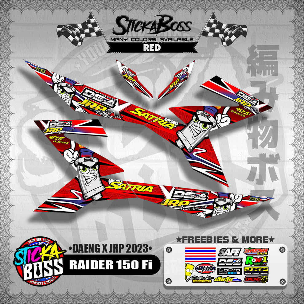 RAIDER 150 Fi DECALS ( DAENG x JRP 2023 )【WITH FREEBIES】 – StickaBoss