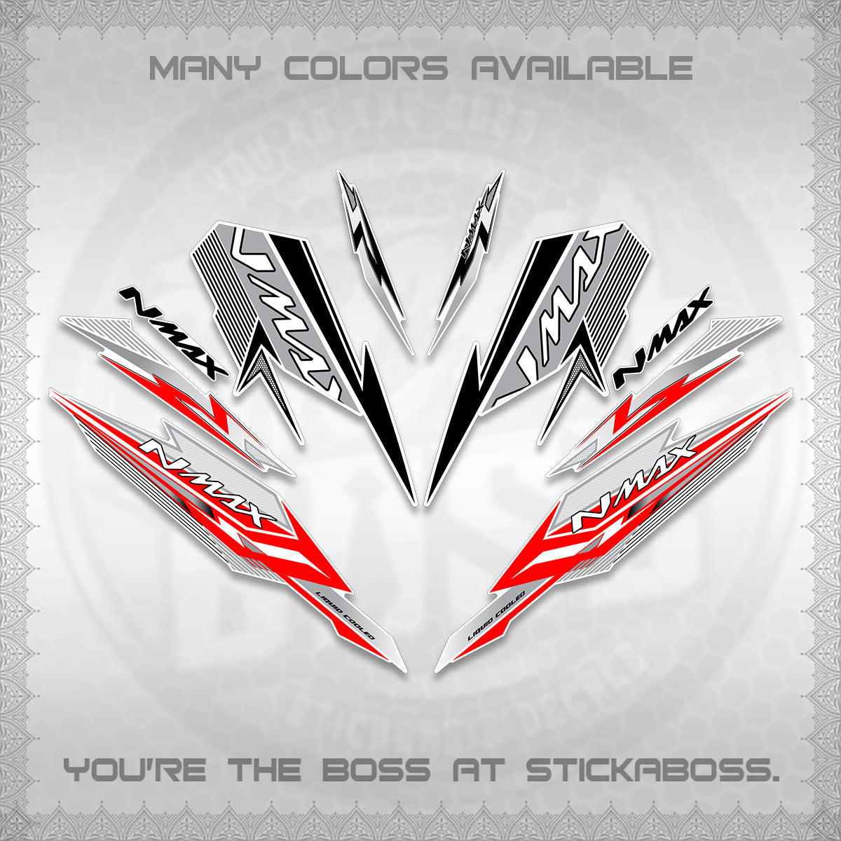 NMAX V2 FOR WHITE DECALS (2026 VARIO STYLE) STICKER DECALS By STICKABOSS