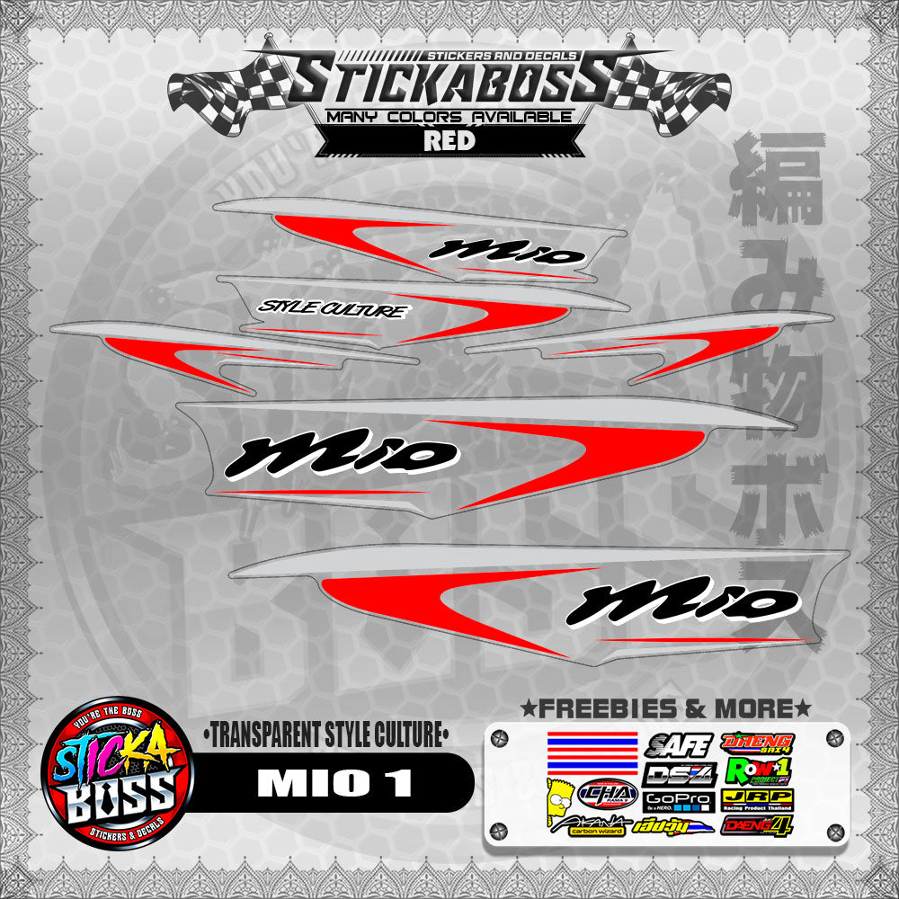 【PREMIUM UV PRINT】TRANSPARENT MIO 1 STICKER DECALS ( STYLE CULTURE )【WITH FREEBIES】