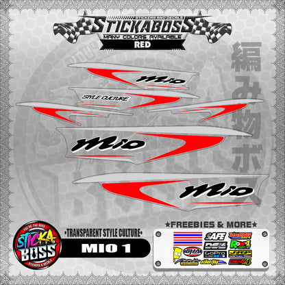 【PREMIUM UV PRINT】TRANSPARENT MIO 1 STICKER DECALS ( STYLE CULTURE )【WITH FREEBIES】