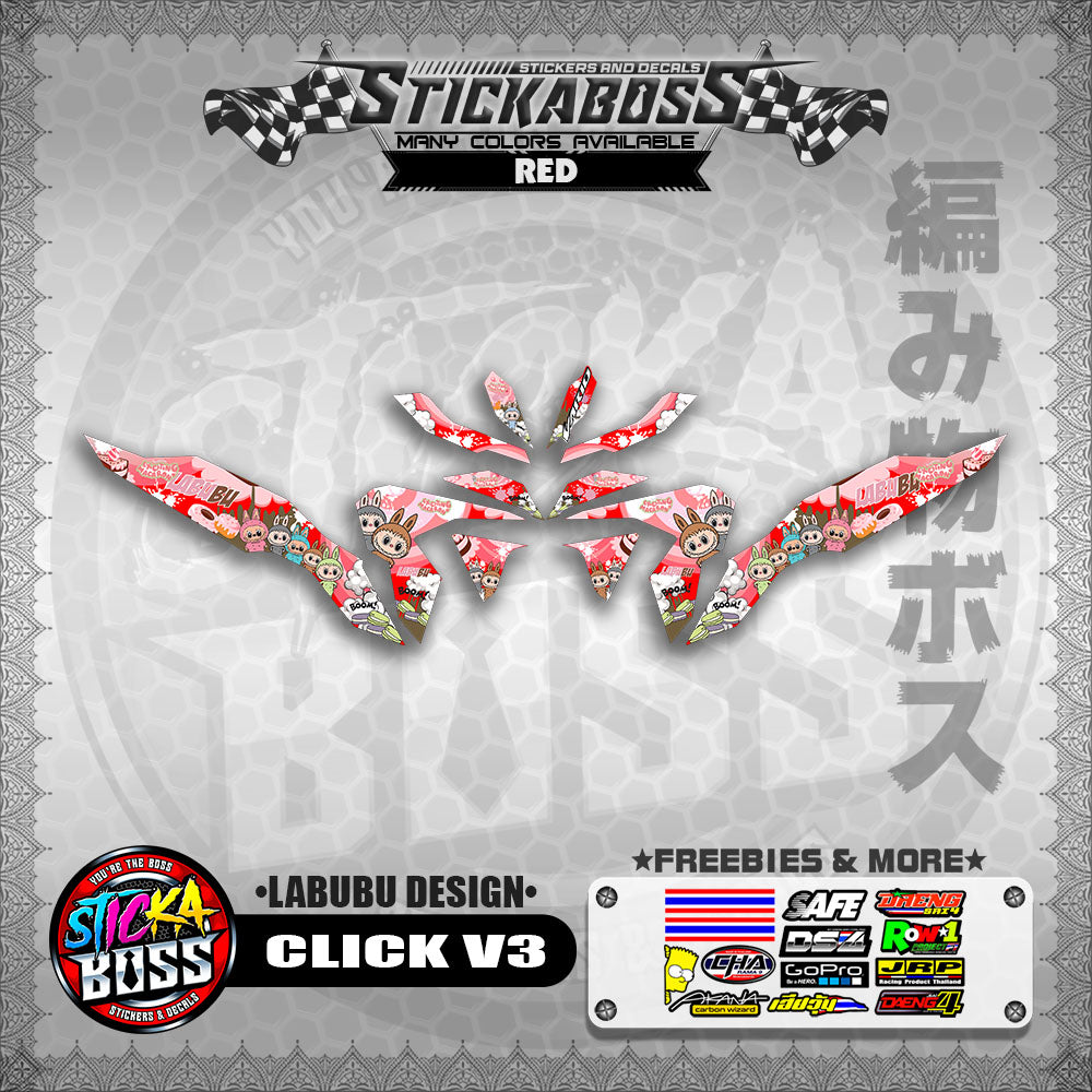 CLICK V3 STICKER DECALS (LABUBU DESIGN)【WITH FREEBIES】