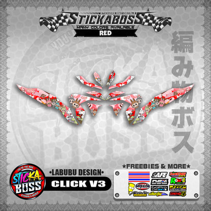 CLICK V3 STICKER DECALS (LABUBU DESIGN)【WITH FREEBIES】