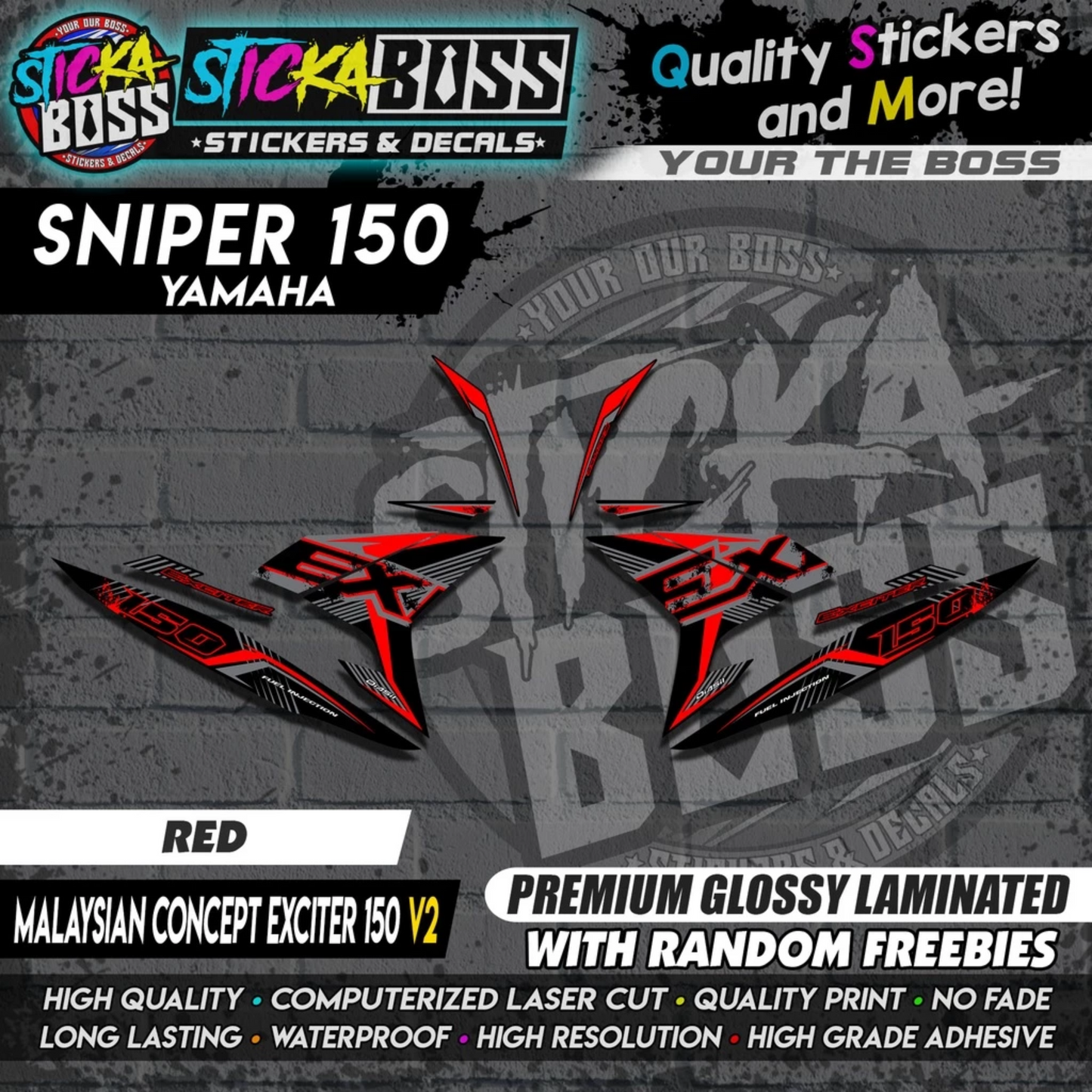 SNIPER 150 Stock Decals 【 MALAYSIAN CONCEPT EXCITER 150 V2 】