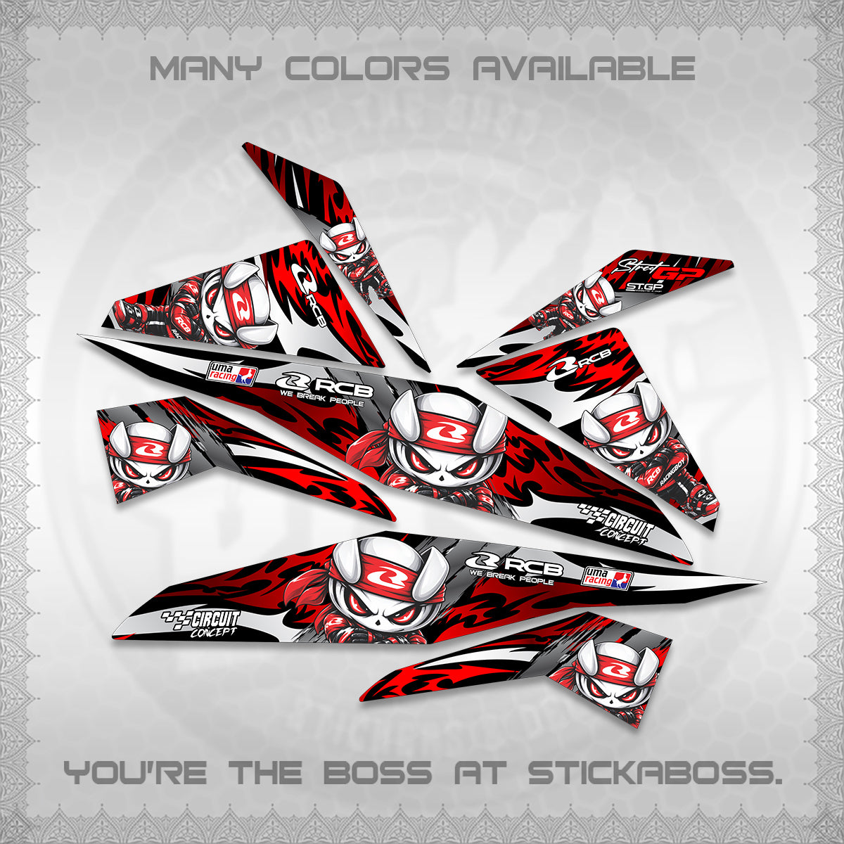 BEAT FI V1 DECALS (2026 NEW RCB 2.0 DESIGN) STICKER KITS BY STICKABOSS