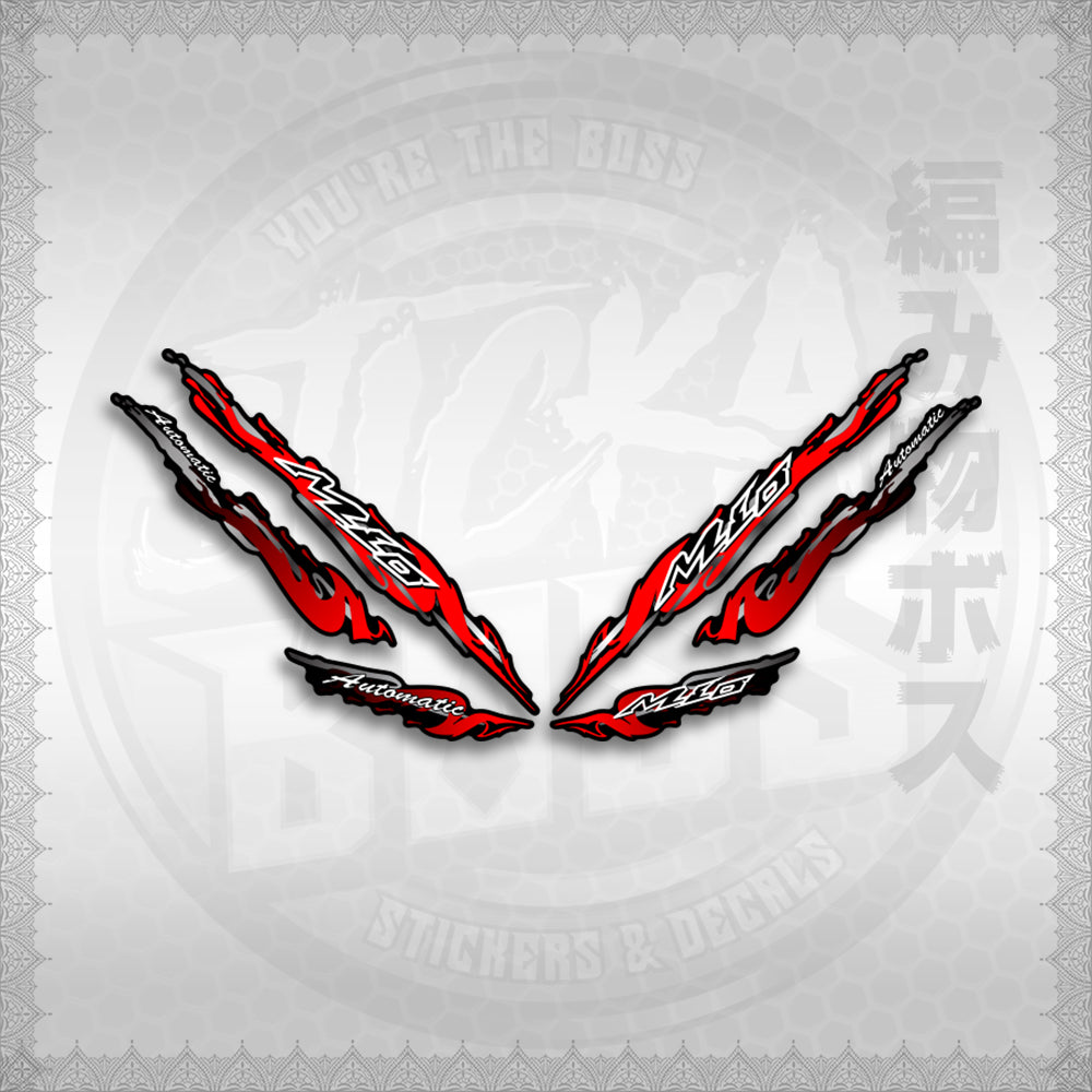 STICKER DECALS for MIO 1 / SMILE (MIR25SLCR) By STICKABOSS (SOFIE LAMINATED WATERPROOF)