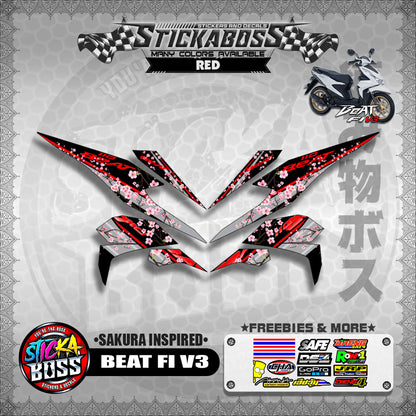 BEAT V3 STICKER DECALS ( SAKURA INSPIRED )【WITH FREEBIES】