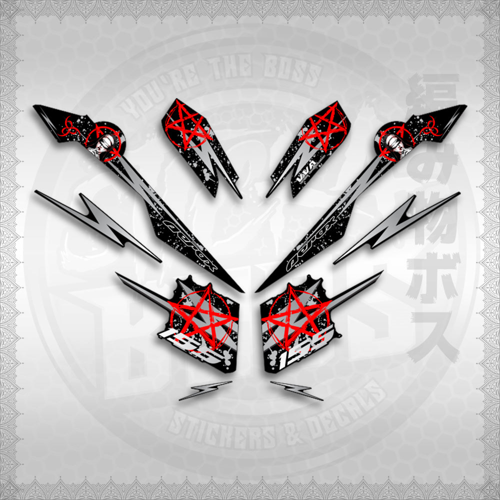 STICKER DECALS for AEROX V3 ALPHA TURBO INDO (AV3STLASA) By STICKABOSS (SOFIE LAMINATED WATERPROOF)