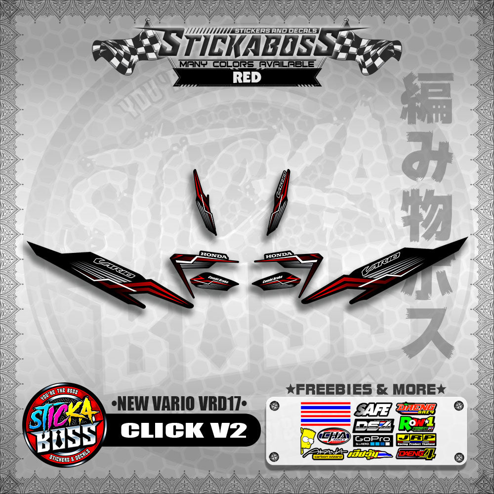 CLICK 125 V2 DECALS ( NEW VARIO VRD17 ) [PREMIUM GLOSSY LAMINATED ]【WITH FREEBIES】