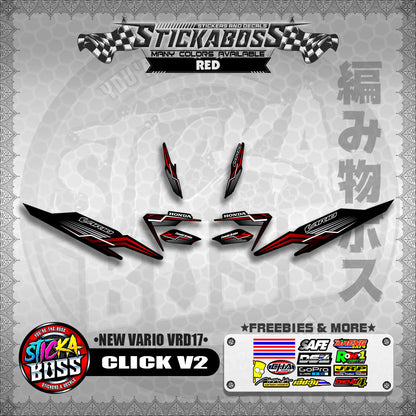 CLICK 125 V2 DECALS ( NEW VARIO VRD17 ) [PREMIUM GLOSSY LAMINATED ]【WITH FREEBIES】