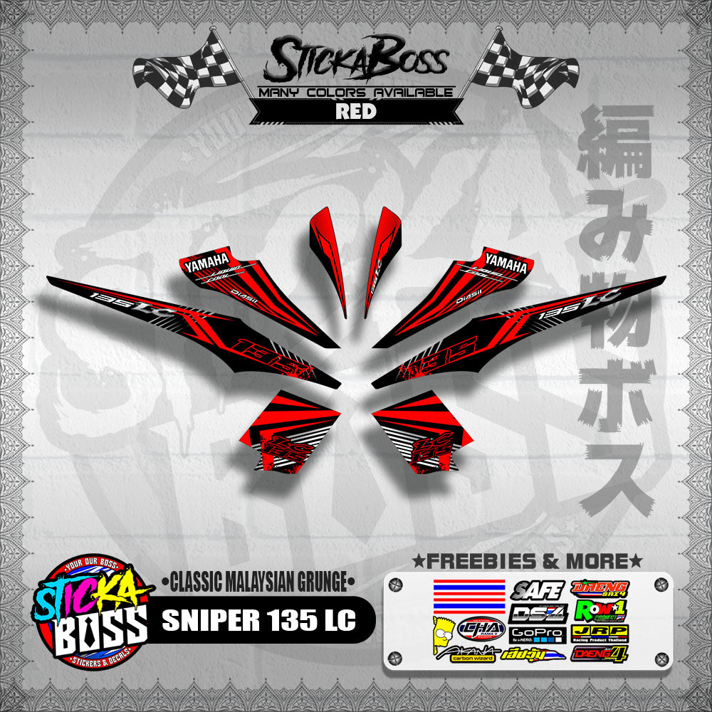 SNIPER 135 LC DECALS ( CLASSIC MALAYSIAN GRUNGE )【WITH FREEBIES】