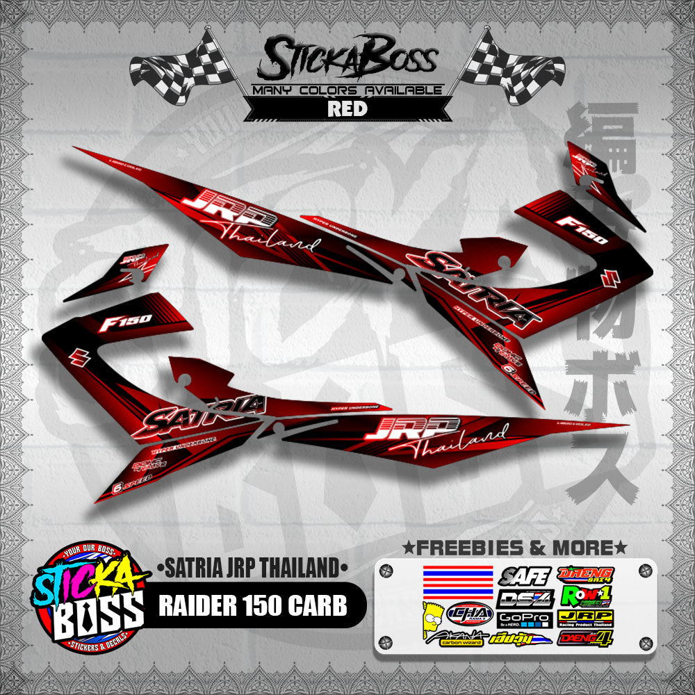 RAIDER 150 CARB DECALS ( SATRIA JRP THAILAND ) [ PREMIUM GLOSSY LAMINATED ]【WITH FREEBIES】