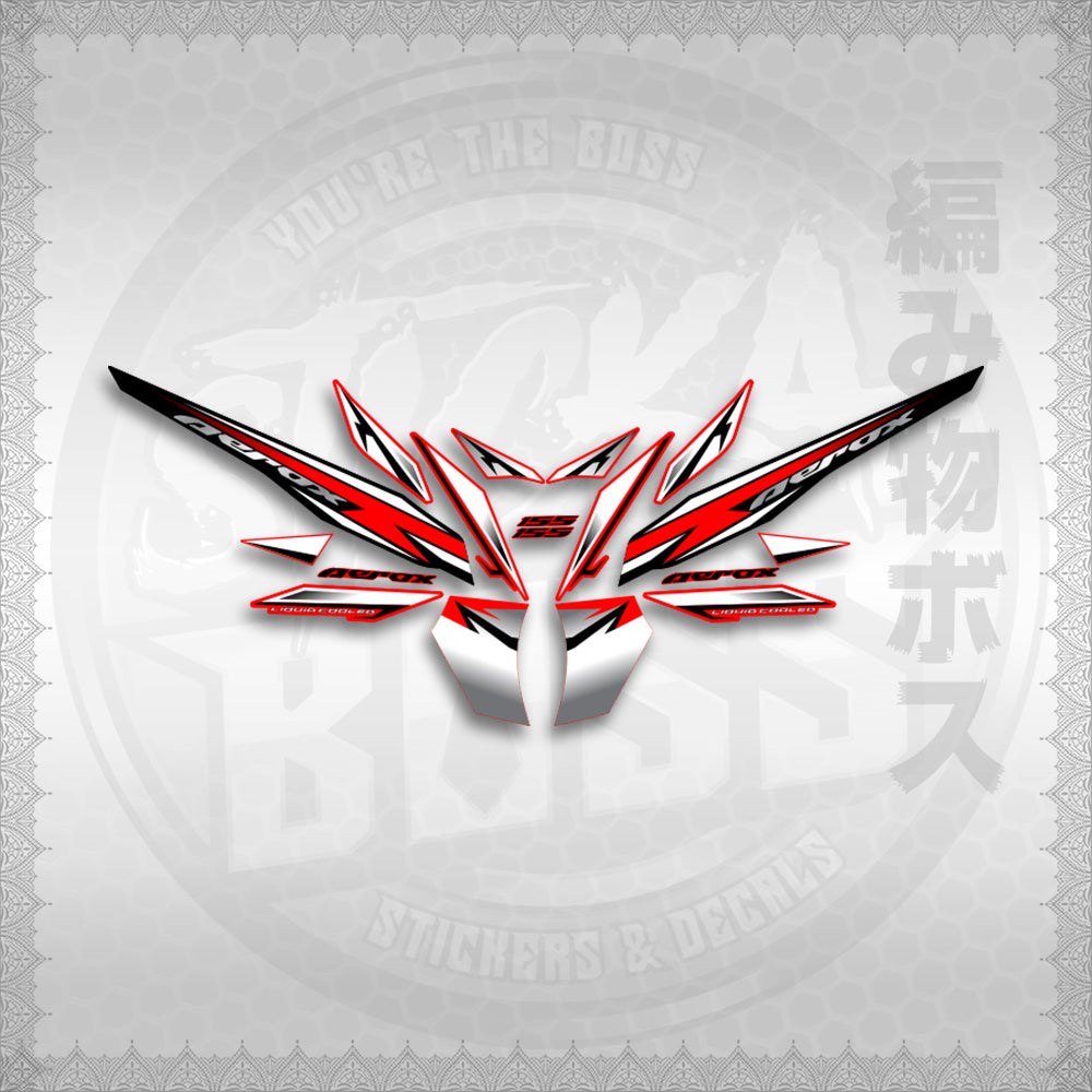 STICKER DECALS for AEROX 155 V2 MALAYSIAN (AV220SHCO) By STICKABOSS (SOFIE LAMINATED WATERPROOF)