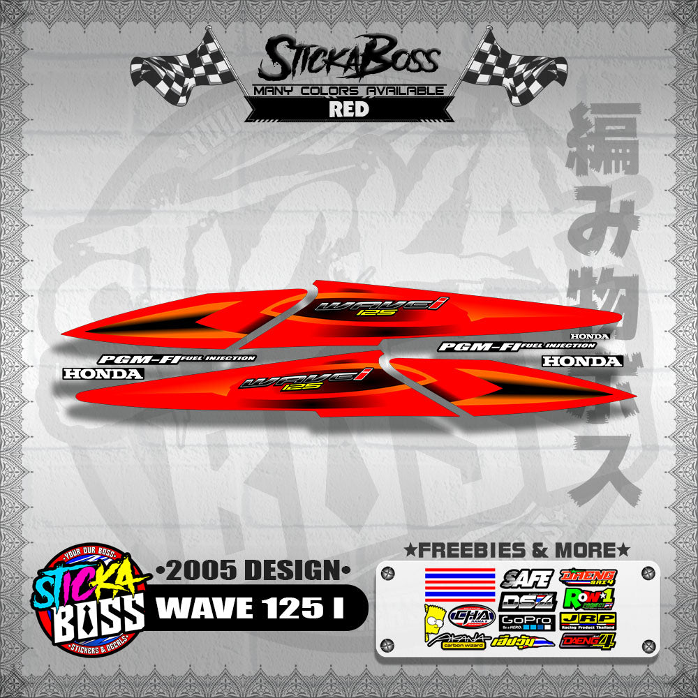 WAVE 125 I DECALS ( 2005 DESIGN )【WITH FREEBIES】