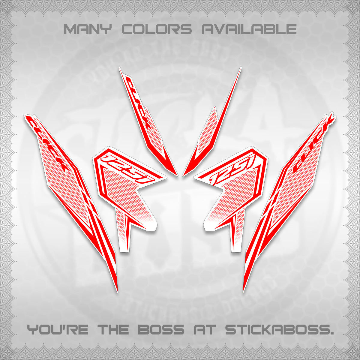 CLICK 125 V3 FOR WHITE DECALS (2026 LINE UP DESIGN) STICKER KITS By STICKABOSS