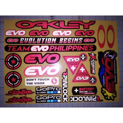 EVO REFLECTORIZED HELMET VISOR STICKERS【DIFFERENT COLORS / THICKER QUALITY / HD PRINTOUT】