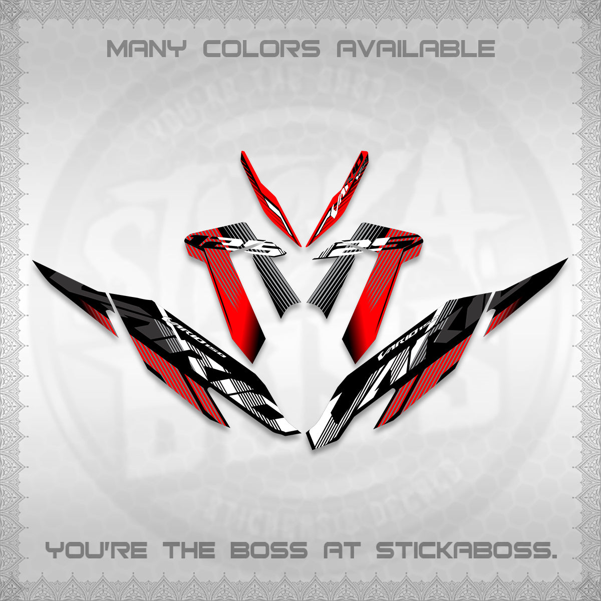 CLICK 125 V4 MALAYSIAN VARIO DECALS (2020 DESIGN) STICKER DECALS By STICKABOSS