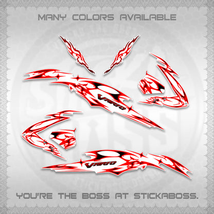 CLICK 125 V3 VARIO FOR WHITE DECALS (2026 TRIBAL LIGHTNING DESIGN) STICKER KITS BY STICKABOSS