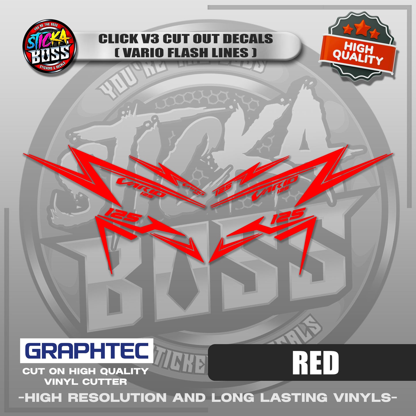 CLICK V3 CUT OUT DECALS ( VARIO FLASH LINES ) | VINYL WATERPROOF CUT-OUT STICKER DECALS